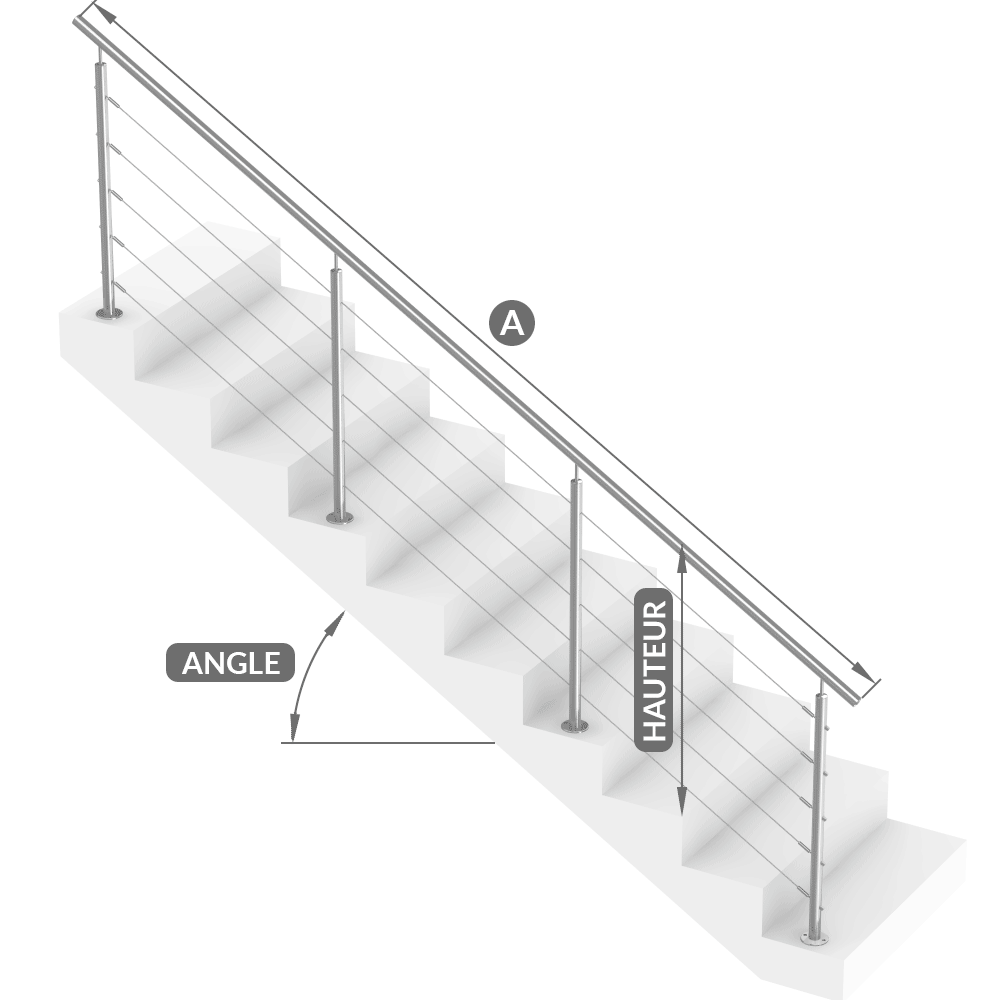 Rampe Escalier à Cables inox sur Mesure Inox Design