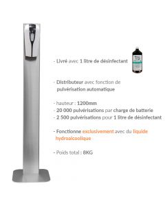 distributeur gel hydroalcoolique sur pied inox