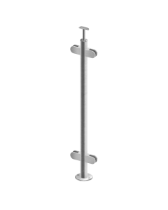 Poteau Rond inox pour Garde-Corps Vitré Pose à la Française