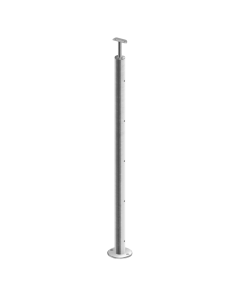 Poteau rond Inox 5 Cables Pose au Sol à la Française