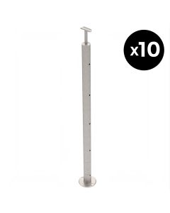 Lot 10 Poteaux 5 Cables Inox316L Pose au Sol