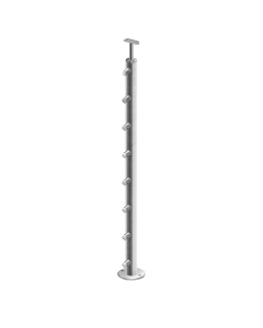 Poteau inox rond 8 lisses – Pose à la française 