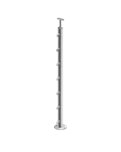 Poteau inox rond 7 lisses – Pose à la française 