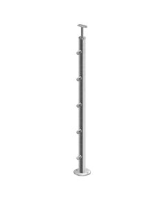 Poteau inox rond 5 lisses – Pose à la française 