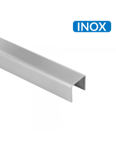 Profil inox en U de finition pour verre