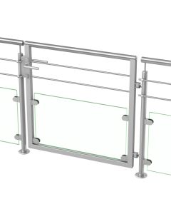 Portillon de Garde-Corps à Panneau de Verre Pose à la Française