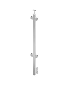 Poteau Carré inox pour Garde-Corps Vitré Pose à l'Anglaise
