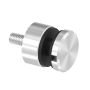 Support pour verre, Zamac finition Inox, fixation sur plat