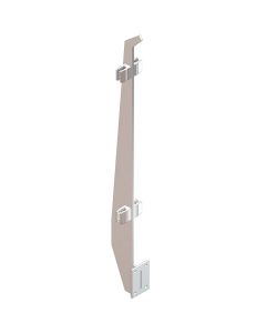 POTEAU FER PLAT INOX LATERAL AVEC PINCES A VERRE