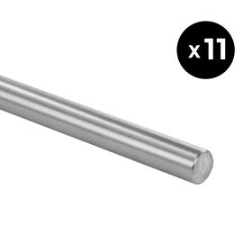 Lot 11 Barres inox brossé, Ø12mm, L=3000mm