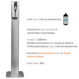 distributeur gel hydroalcoolique sur pied inox