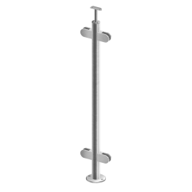 Poteau Rond inox pour Garde-Corps Vitré Pose à la Française