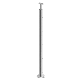 Poteau rond Inox 5 Cables Pose au Sol à la Française