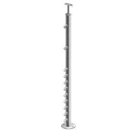 Poteau inox rond 11 lisses – Pose à la française 