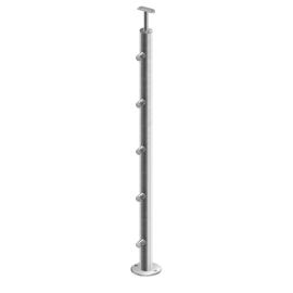 Poteau inox rond 5 lisses – Pose à la française 