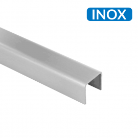 Profil inox en U de finition pour verre