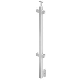 Poteau Carré inox pour Garde-Corps Vitré Pose à l'Anglaise
