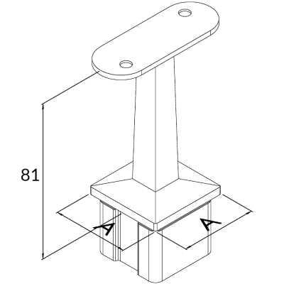 Support Inox Pour Main Courante Et Rampe – Tube 42,4 Mm / Poteau 40x40x2 Mm, Finition K320
