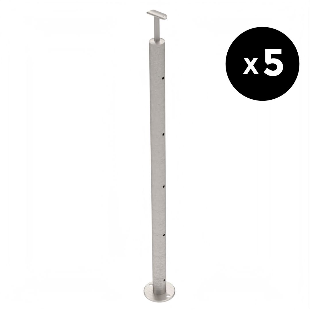 PACK 5 Poteaux Inox 5 Cables Pose au Sol