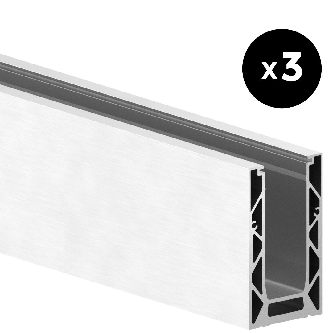 PACK 3 Profil Garde-Corps Verre AutoRéglable ( 9m)