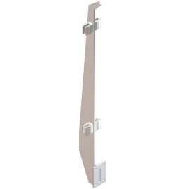 POTEAU FER PLAT INOX LATERAL AVEC PINCES A VERRE