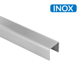 Profil inox en U de finition pour verre