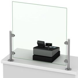 Pieds inox pour écran Protection de Comptoir d'accueil
