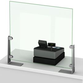 Equerre inox pour écran Protection de Comptoir d'accueil
