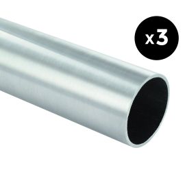 PACK de 3 Tubes inox brossé, Ø42.4x2mm, L=3000mm