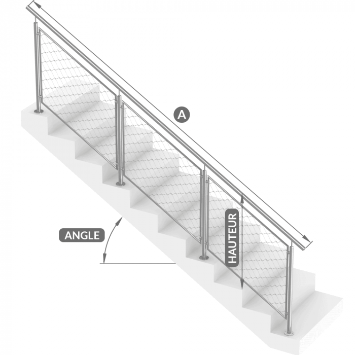 Filet de sécurité pour escalier sans marque 3 mètres - Filet de sécurité  pour rampes