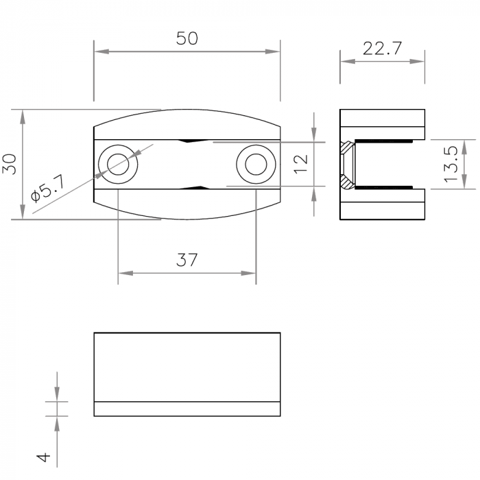 Guide de Sol pour Porte Coulissante en Verre