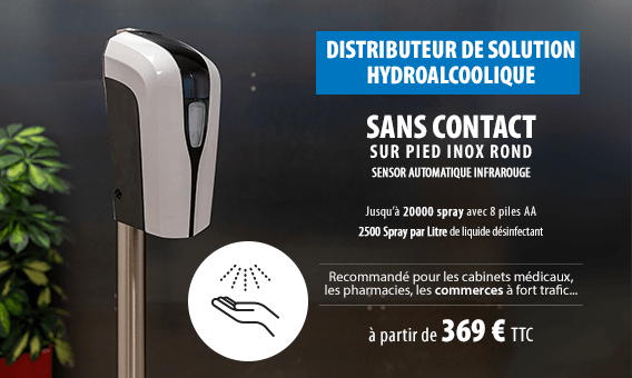 distributeur de gel Hydrolaccolique sans contact