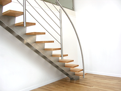 rampe escalier design inox