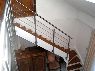 Rampe escalier et main courante d'escalier - INOXKIT®