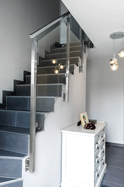 rambarde escalier en verre sur mesure