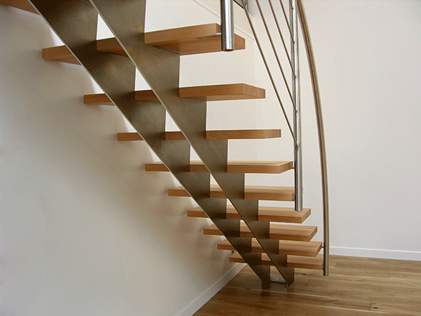 escalier à crémaillère inox design