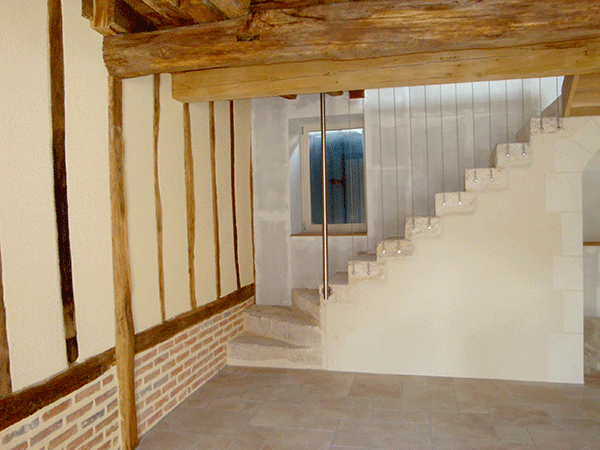 escalier 1/4 tournant