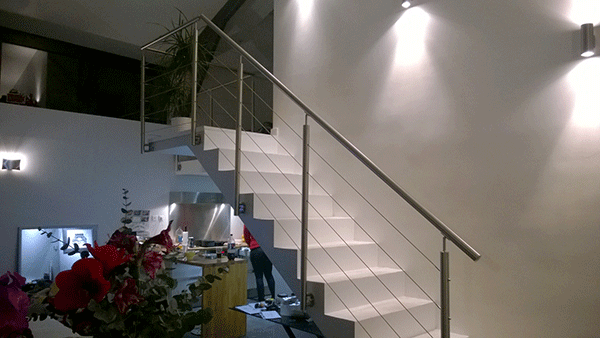 Limon-crémaillère à l’anglaise escalier Inox Design