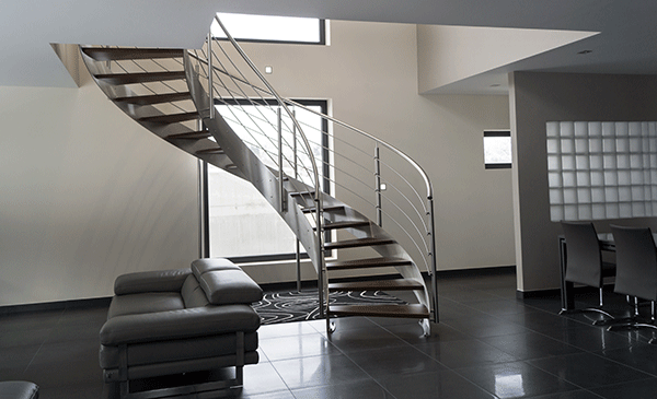 limon escalier Inox Design helicoidal