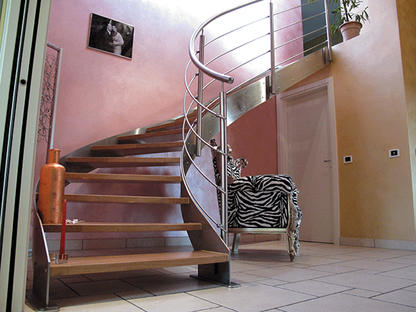 volée d'escalier inox design