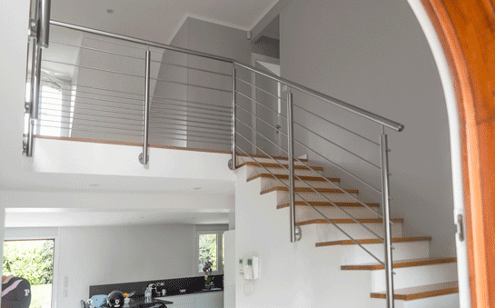 garde-corps escalier inox mezzanine interieur