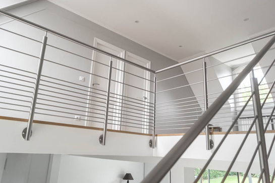 garde-corps inox 11 barres pose anglaise interieur mezzanine