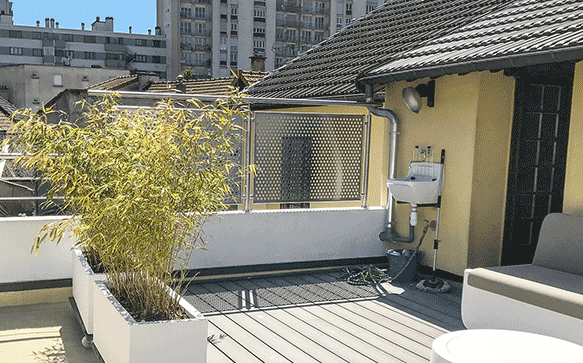 garde-corps tole inox perfore terrasse exterieur.