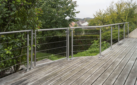 Garde-corps câbles en inox pour terrasse, balcon, murets