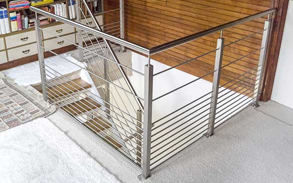 garde-corps inox 11 barres interieur mezzanine