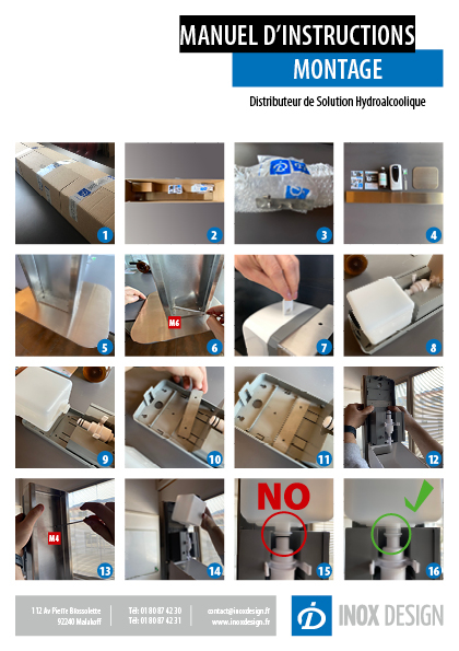 montage distributeur automatique désinfectant hydroalcoolique 2